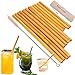 Organic Bamboo Drinking Straws. Reusable Bamboos Straws Alternative to Plastic Kids Straws. Set of 12 Reusable Bamboo Straws with 3 Sizes 6", 8", 9"for different size Cups - Includes 1 Bonus Nylon C