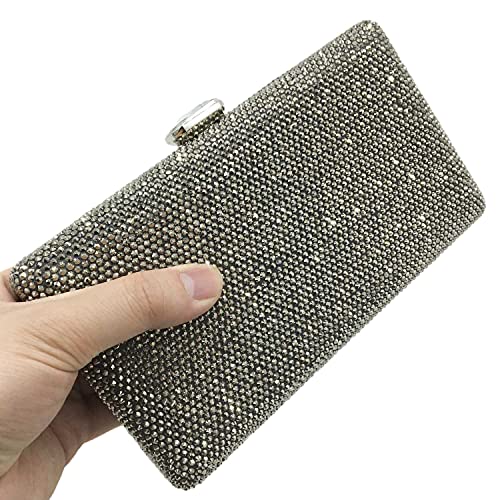 Image of Boutique De FGG Crystal Evening Bags for Women Formal Party Box Clutch Wedding Rhinestone Handbags Bridal Clutch Purse,Mini