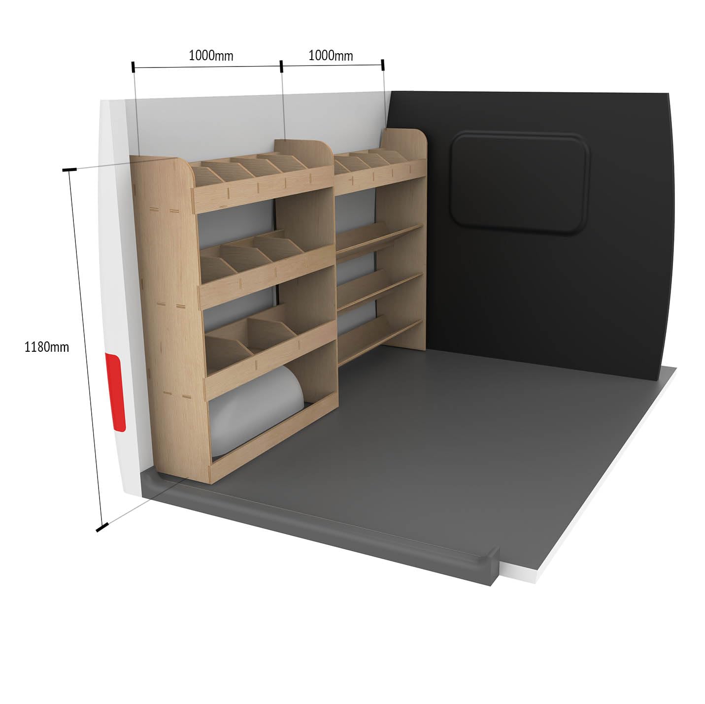Vanify Estanterías para Furgonetas - Se Ajusta a Ford Transit Custom L1 2012+ Caja de Herramientas y estantería Trasera