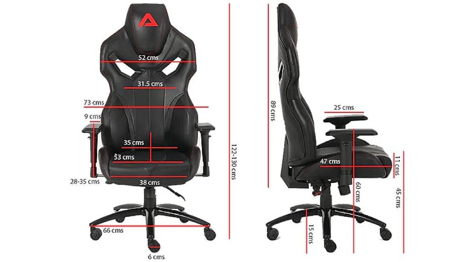 Image of ASTRIX Gaming Chair - Monza Series (Black) | Ergonomic High-Back Chair with Lumbar Support, Reclining Backrest & Adjustable Armrests for Gamers, Office & Home Setup