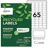 ECOLOGIQUE ET ECONOMIQUE - Fabriquées à 100% de papier recyclé, ces étiquettes Avery LR7651-100 constituent un choix responsable pour vos envois postaux.