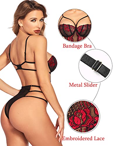 Avidlove Lingerie For Women Lace Teddy Strappy Sexy Bodysuit Mini Babydoll Teddy #TOP3