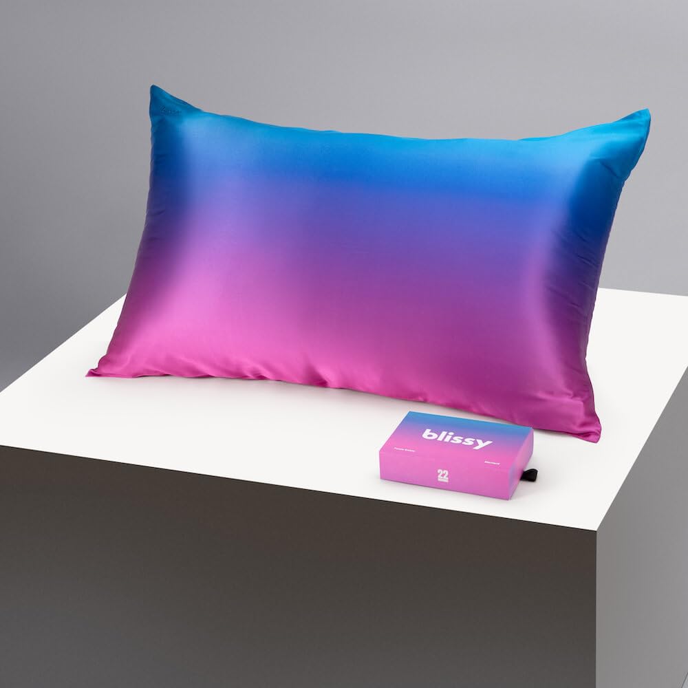 Blissy 100% Mulberry Silk Pillowcase - Purple Ombre - Standard