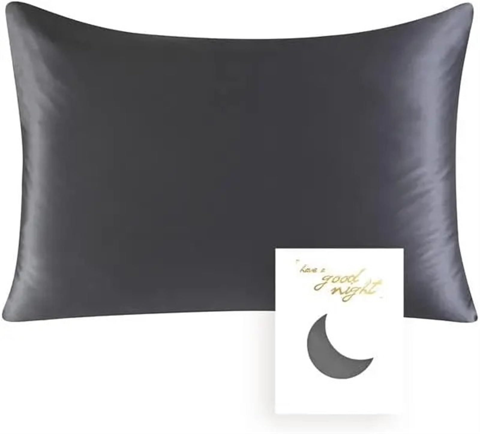 Seidenkissenbezug Kissenbezug aus Reiner Seide, weich wie Seidenkissenbezüge for Haar und Haut, pflegeleichter als Seidenkissenbezüge, beige Kissenbezüge(Dark Grey,40x80cm)