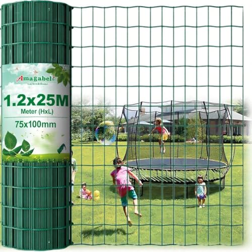 Amagabeli 1.2M X 25M Gartenzaun Zaun PVC-beschichteter Rostfrei 75 x 100mm 2.1 mm Drahtzaun Maschendraht Hundezaun Zaunelemente Grünen Drahtgitter Kaninchendraht Metal Forstzaun Amagabeli 1.2M X 25M Gartenzaun Zaun PVC-beschichteter Rostfrei 75 x 100mm 2.1 mm Drahtzaun Maschendraht Hundezaun Zaunelemente Grünen Drahtgitter Kaninchendraht Metal Forstzaun
