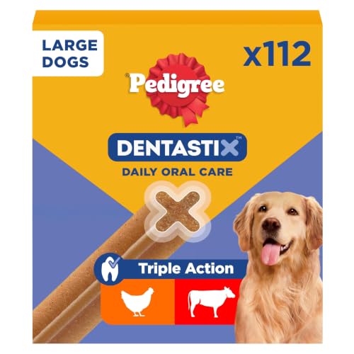 PEDIGREE DENTASTIX - Dental Dog Chews - Adult Large Dogs 25kg+ - 4 x 28 Sticks - Megapack of Dog Dental Sticks