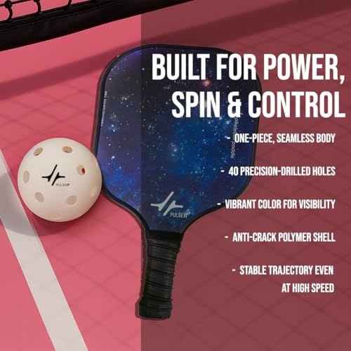 Image of PulseITRally Outdoor Pickleball Balls Set of 6 | 40 Precision Holes, Stable True Flight & Consistent Bounce | Durable High Visibility Pickle Balls for Training, Practice & Competition | White