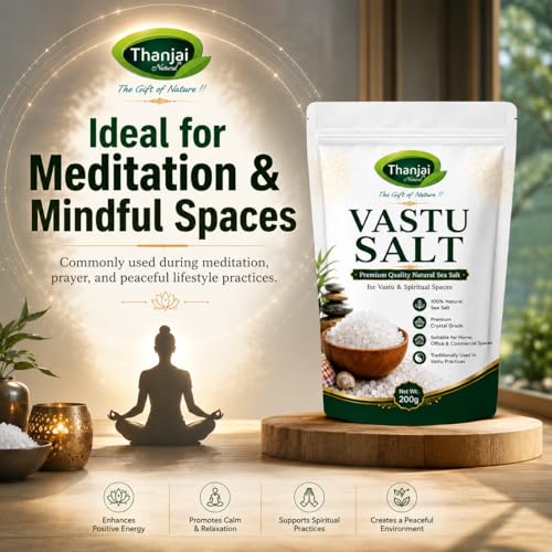 Image of Thanjai Natural Premium Vastu Salt 450G Crystals for Home & Office | Natural Crystal Sea Salt for Vastu & Space Cleansing | Suitable for Living Room, Bedroom, Workplace & Meditation Spaces