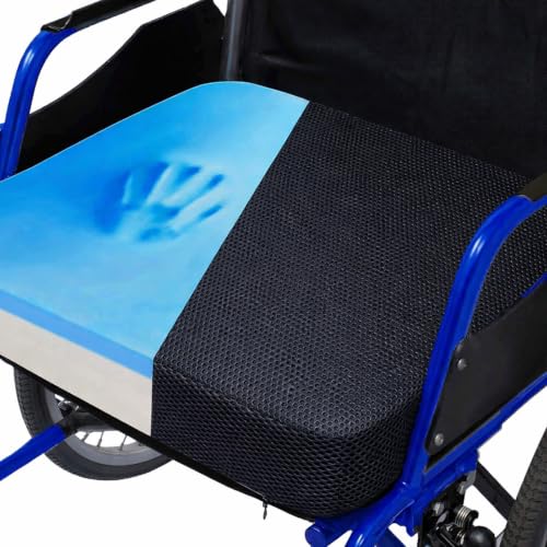 Maphissus Memory Foam Layer Wheelchair Cushion Breathable Pressure Relief Seat Cushion for Wheelchair Office Chair (Black)
