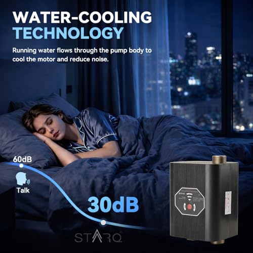 Image of STARQ STPM-375 Inline Automatic Water Pressure Booster & Circulation Pump with PMDC Motor 375W Max Flow 75 LPM Max Head 30m for Hot Water Circulation RO Shower,Geyser,Washing Machine,Dishwasher
