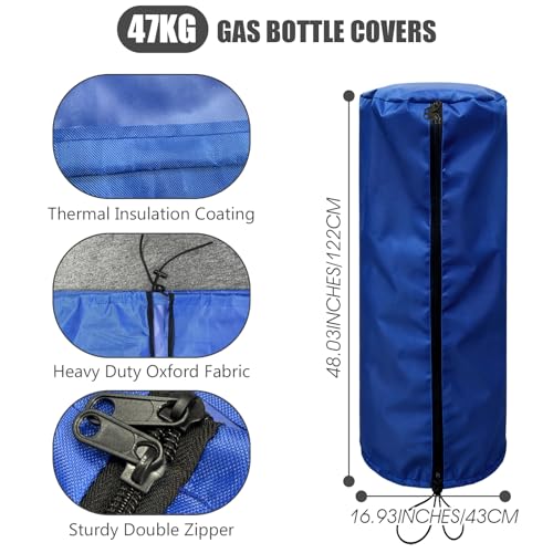 Housse bouteille de gaz 47 kg extérieure imperméable bleu roi