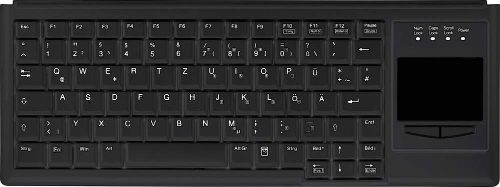Active Key AK-​4400-​GU-​B/​US - Tastiera USB inglese US, QWERTY, superficie touch nera Windows® ma