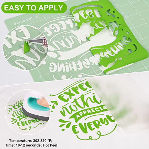 Image of VINYL FROG Heat Transfer Vinyl Roll HTV Vinyl - 12 inch x5ft Light Green Iron on Vinyl for T-Shirts, Heat Press Vinyl for DIY Craft Designs (Light Green)