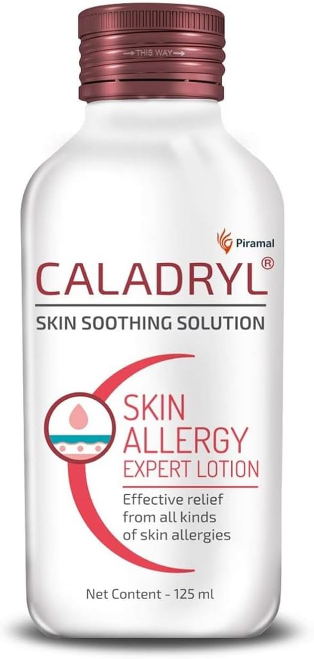 Caladryl Skin Allergy Expert Lotion for relief from skin rashes, sunburn, prickly heat, insect bites (125 ml)
