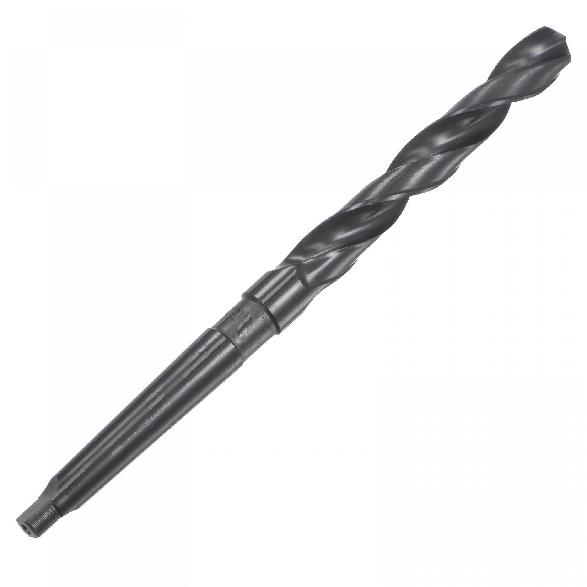 sourcing map Bohrer HSS Spiralbohrer 13.2mm Metallbohrer Stahlbohrer mit Morsekegelschaft 95mm Nutenlänge aus Schnellarbeitsstahl, schwarz oxidiert