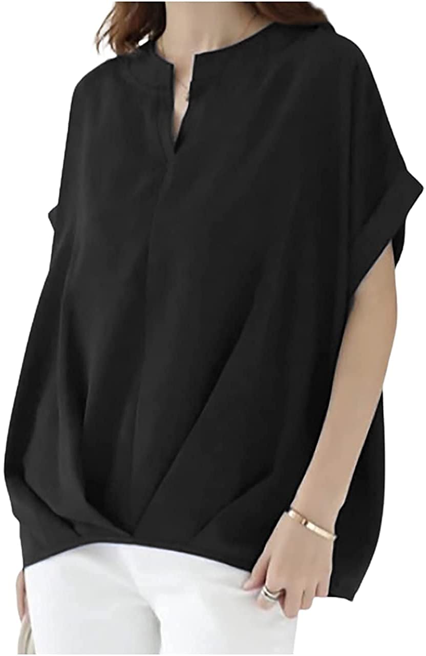 [Lion garden] 【在庫限り】 きれいめ ブラウス 半袖 カットソー カジュアル おしゃれ トップス セクシー M ~ XL レディース