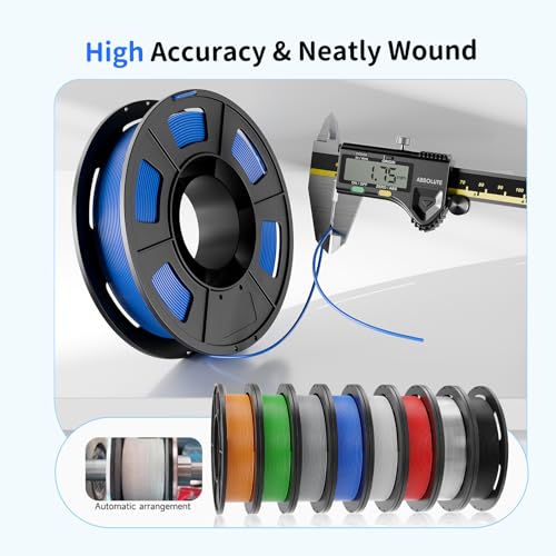 Image of CREALITY 250g PETG Filament Bundle, 8 Colors Total 2kg, 1.75mm 3D Printer PETG Filament, Perfect for Small Project and Children Creation, Black+White+Grey+Tansparent+Red+Blue+Green+Orange