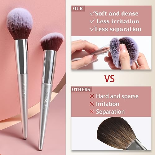 Image of BS-MALL Makeup Brush Set 18 Pcs Premium Synthetic Foundation Powder Concealers Eye shadows Blush Makeup Brushes with black case (F SILVER)