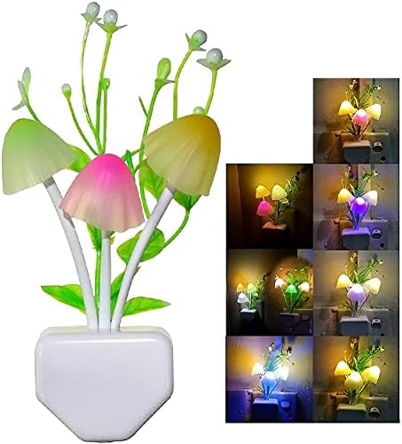 AUSAYE Sensor Led Night Light, Color Changing Plug-in LED Mushroom Light Dream Bed Lamp Cute NightLight Sweet Night Lights for Kids Adults
