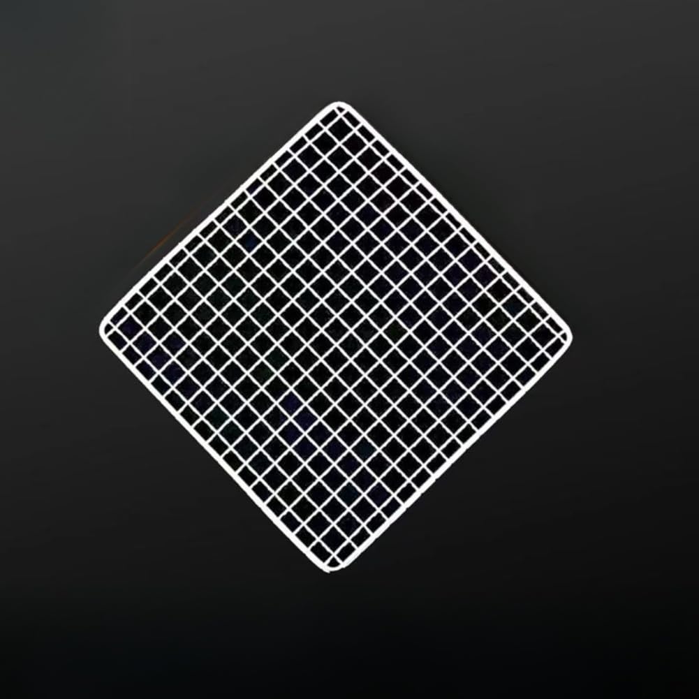 Griglia rettangolare in acciaio inox per barbecue, portatile, per cucinare all'aperto, campeggio, picnic, costruzione a lunga durata (20 x 20 cm)