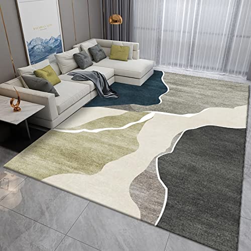 Tapis Deco Interieur Maison Conception géométrique de Doodle Brun Beige Gris Decoration de Chambre ado Fille décoration Chambre bébé 50x80cm Cover