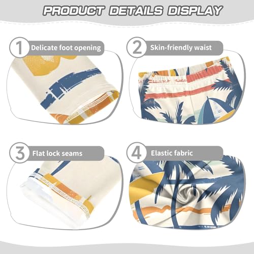 Bolaz Toddler Girls Leggings Printed Yoga Pants Leggings Coconut Trees Summer Umbrellas for Kids3