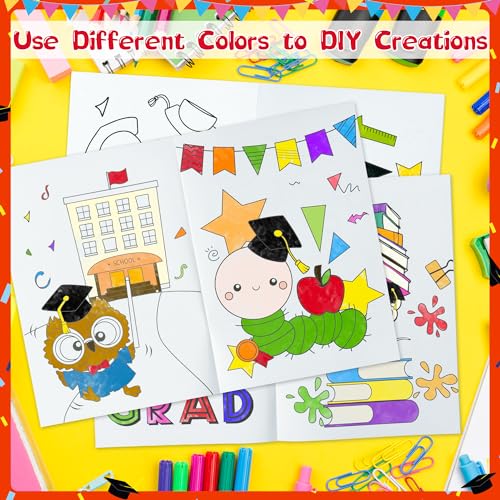 Image of Kindergarten Graduation Coloring Books - 24Pcs Congrats Grad DIY Color-in Pages Books for Kids Bulk Pre-kindergarten Activity Books Mini Coloring Book Party Favors Graduation Classroom Gifts