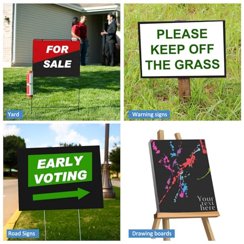 Image of Patelai 12 Pcs 24 x 48 Inches Corrugated Plastic Sheet Corrugated Poster Board 4mm Thick Waterproof Blank Board Sheets Plastic Yard Sign for Garage and Estate Sale, Indoor and Outdoor Use(Black)