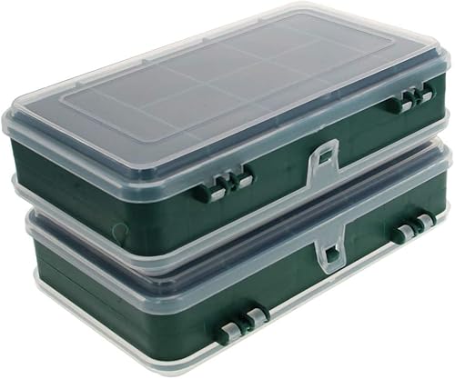 Jutagoss Caja de herramientas con compartimento de polipropileno organizador y almacenamiento para herramientas, piezas, juguetes, arte, translúcido