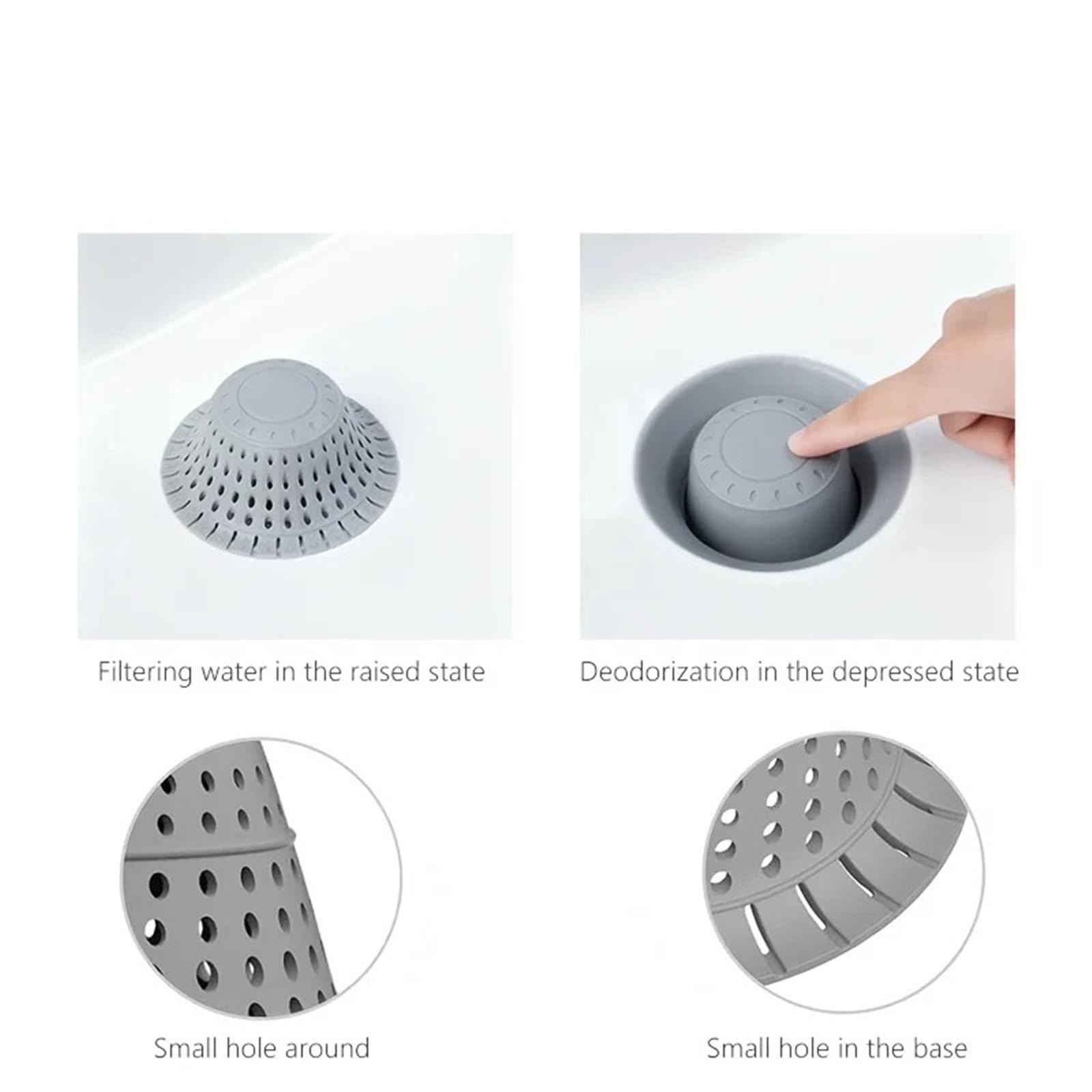 Recogedor de Pelo for Drenaje bañera, Protector Plegable Silicona for Ducha, Adecuado for Ventanas emergentes y duchas, 5 uds para Bañera,Ducha