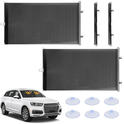 BYHANG Parasoles de Coche, 2PCS Parasol para Auto, Parasol para Auto Ventana Lateral, 40x 45cm, Parasol Ventana Coche Laterales Universal, Apto para Todo Tipo...