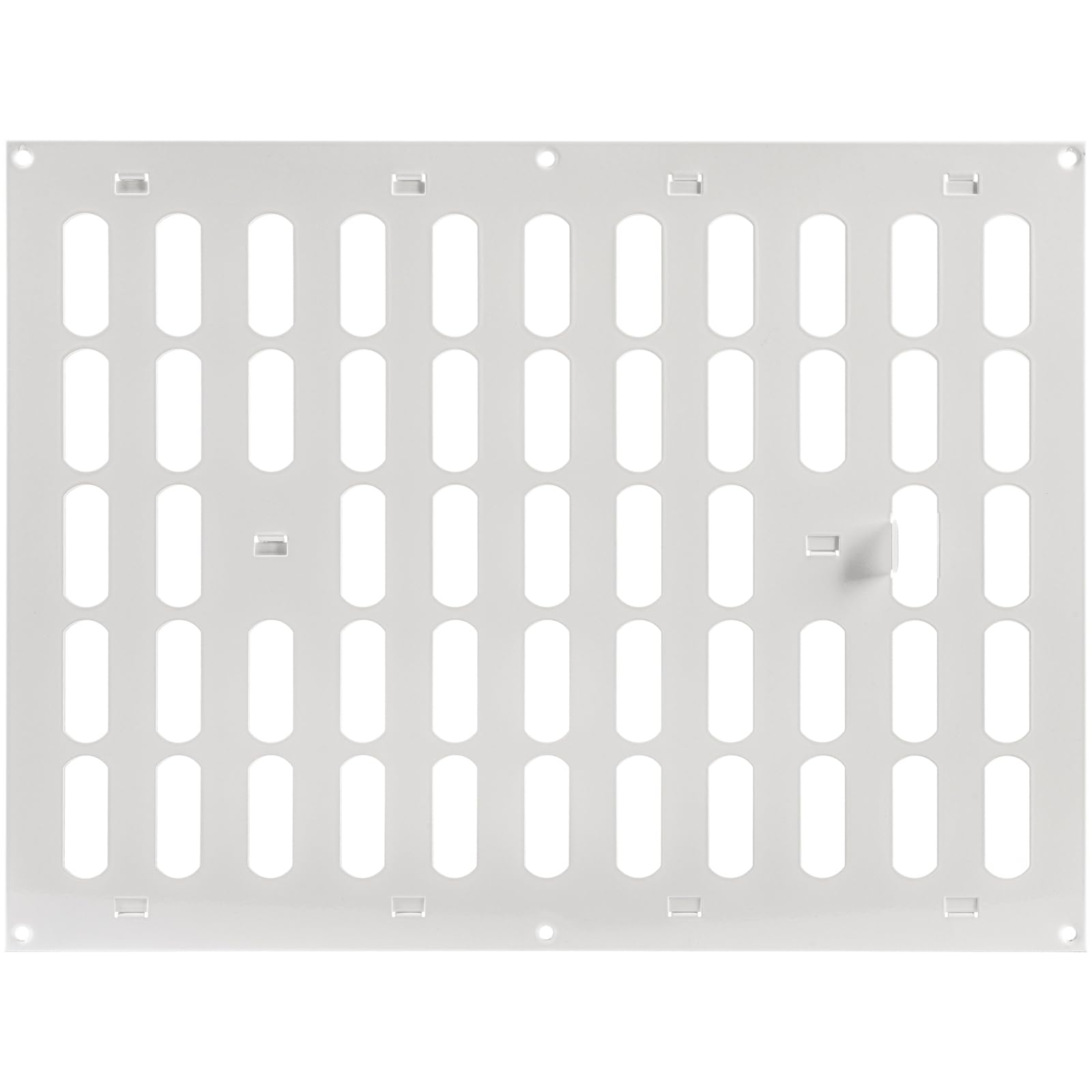 16 x 12 pulgadas (dimensiones exteriores), cubierta de ventilación de pared de aire ajustable blanca – Rejilla de metal para interiores y exteriores – Calefacción, refrigeración, ventilación para el