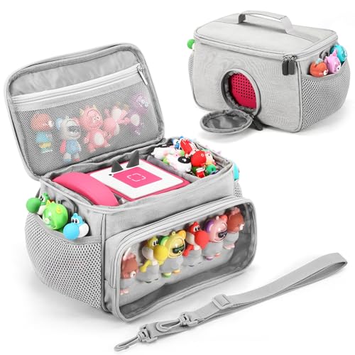 PISOSN Portable Carrying Case Compatible with Toniebox Starter Set and Tonies Figurines, Carrying Bag for Toniebox Accessories (Gray)