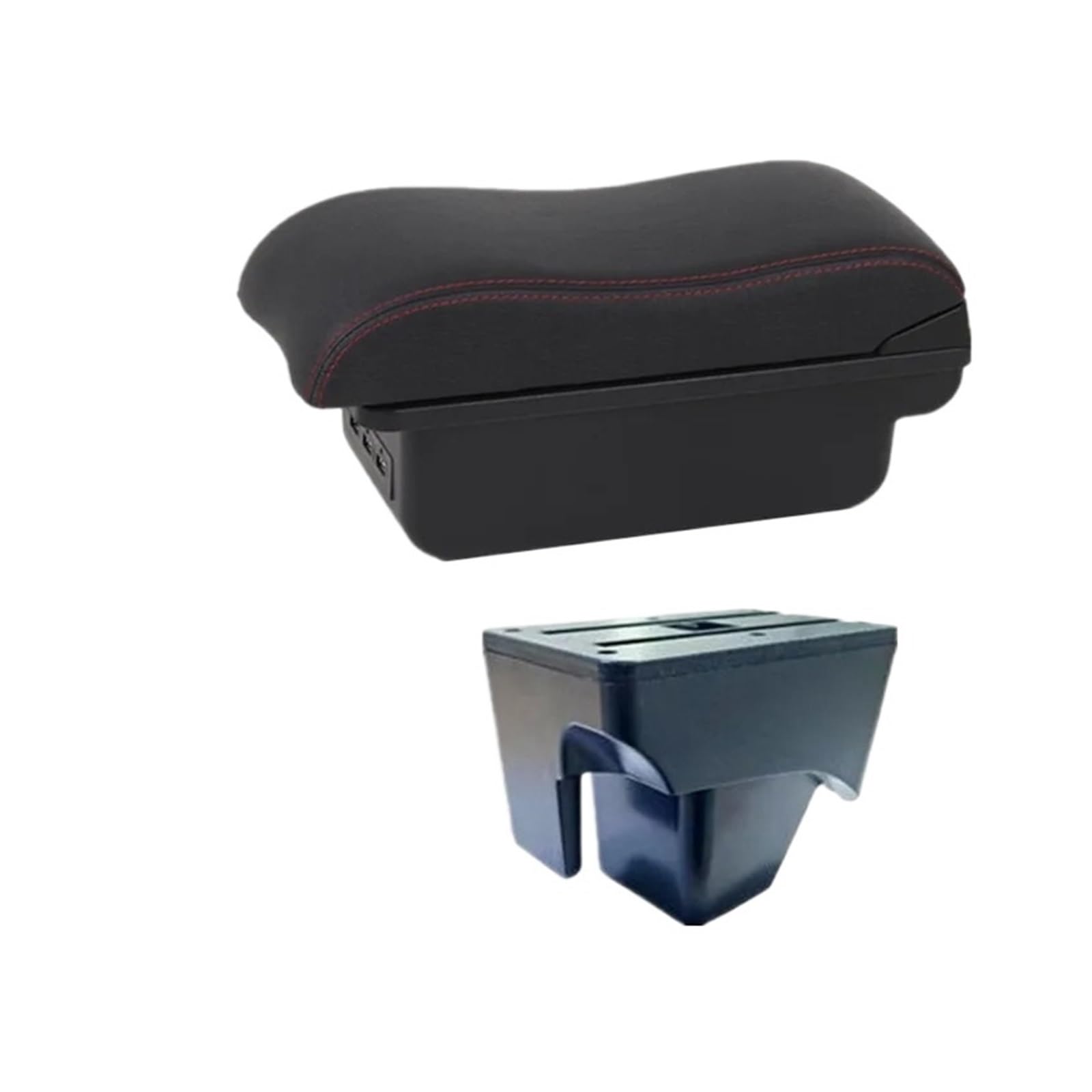 Ggwqoops Car Armrests For VW For TERA 2025 Armrest Box Car Storage With USB Accessories Armrest Box(B2 red line 3USB)