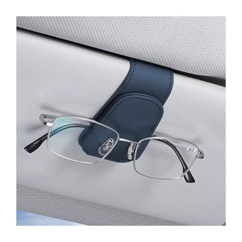 Image of AICEL Sunglasses Holders for Car Sun Visor, Leather Magnetic Clip, Blue