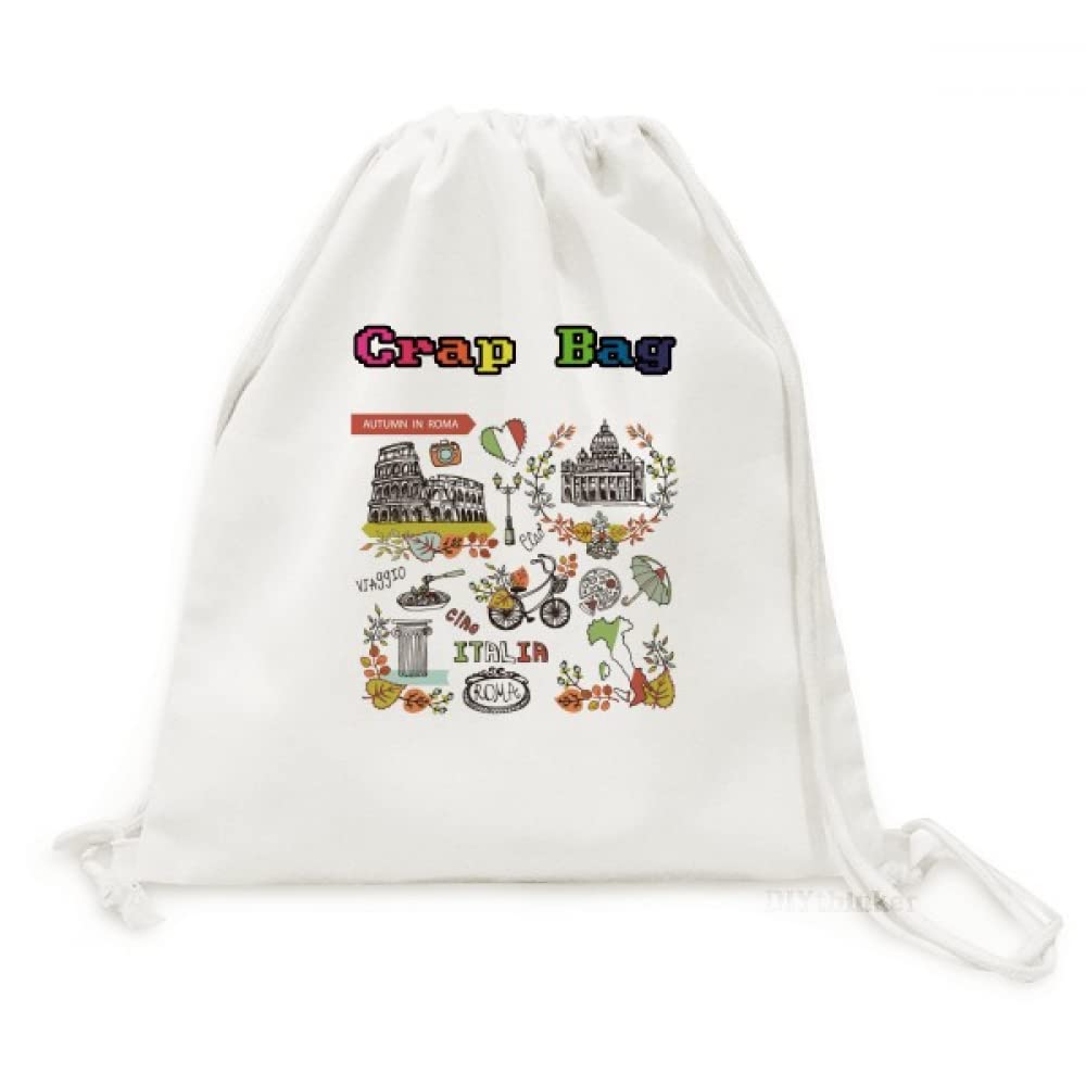 Grand sac à dos graffiti Rome en toile résistant pour les cours