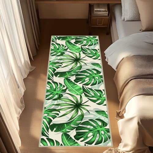 Tapete corredor verde hojas 2x6 ft para pasillos miniatura 5