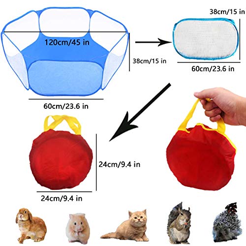 GABraden Small Animals Tent,Reptiles Cage,Breathable Transparent Pet Playpen Pop Open Outdoor/Indoor Exercise Fence,Portable Yard Fence for Guinea Pig,Rabbits, Hamster,Chinchillas and Hedgehogs - Image 3