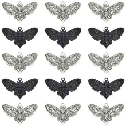Breloque tête de mort papillon en métal pour réparer et personnaliser vos bijoux anciens