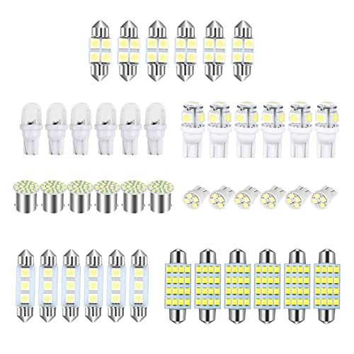 Kit 42 Bombillas LED para Interior de Auto Blanco miniatura 1