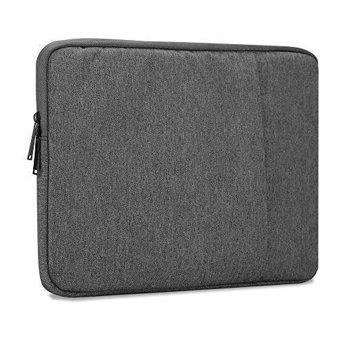 Cadorabo Notebook Computer Tasche mit Samt-Innenfutter und Fach mit Anti-Kratz Reißverschluss 13.3-Zoll, Dunkel Grau