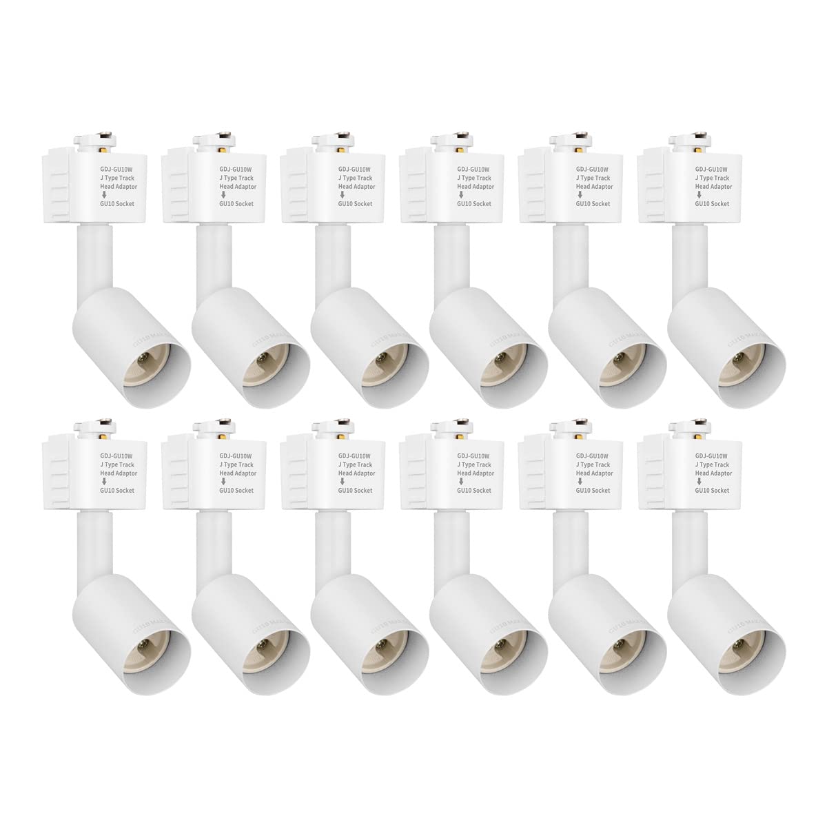 mirreaJ Type Track Lighting Head to GU10 Base Adapter Light Direction Adjustable Pack of 12 (White)