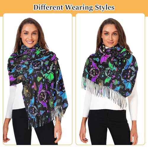 Women's Scarf Shawl Cashmere Feel Scarves Fashion Soft Winter Warm Large Scarf with Tassel4