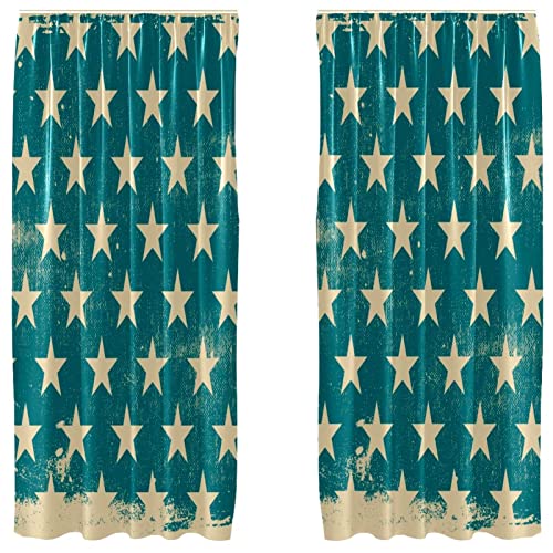 Cortinas de estrellas azules 55 x 84 pulgadas paneles para ventana de sala de estar y hogar 2