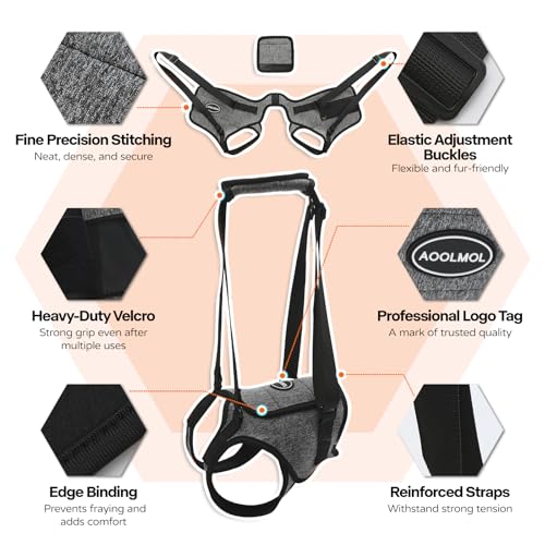 Image of Dog Sling for Medium Large Dog Rear Leg, Lift Harness Provide Support with Muscle Atrophy and Joint Problems for Elderly Injured Arthritic Pet, Dog Weak Rear Legs Provides Rehabilitation Aid