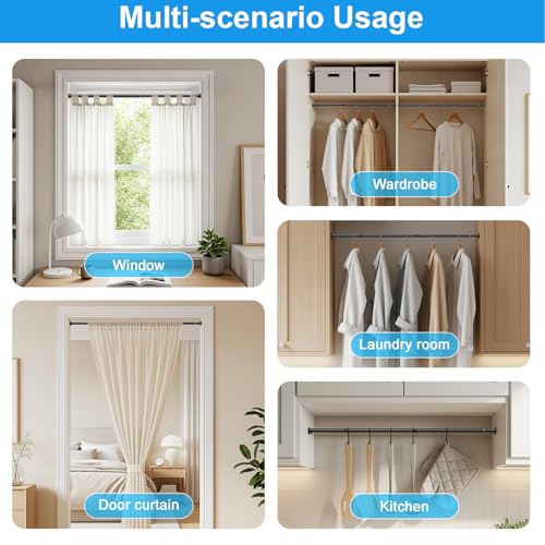 Image of MEXAU 2 Pack Black Spring Tension Curtain Rods 16-37 Inch Small Shower Rod