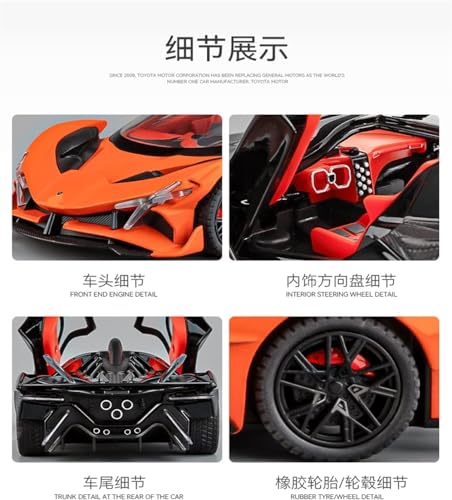 Image of SPITEN 1:24 Scale Exclusive Alloy Metal Pull Back Die-Cast Car Scale Model with Sound Light Mini Auto Toy for Kids Metal Model Toy Car with Sound&Light (Frr Apolo Sport Car-Multicolor)