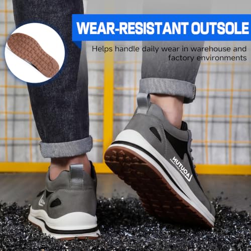 Image of LAoutun Steel Toe Shoes for Men Safety Work Sneakers Lightweight
