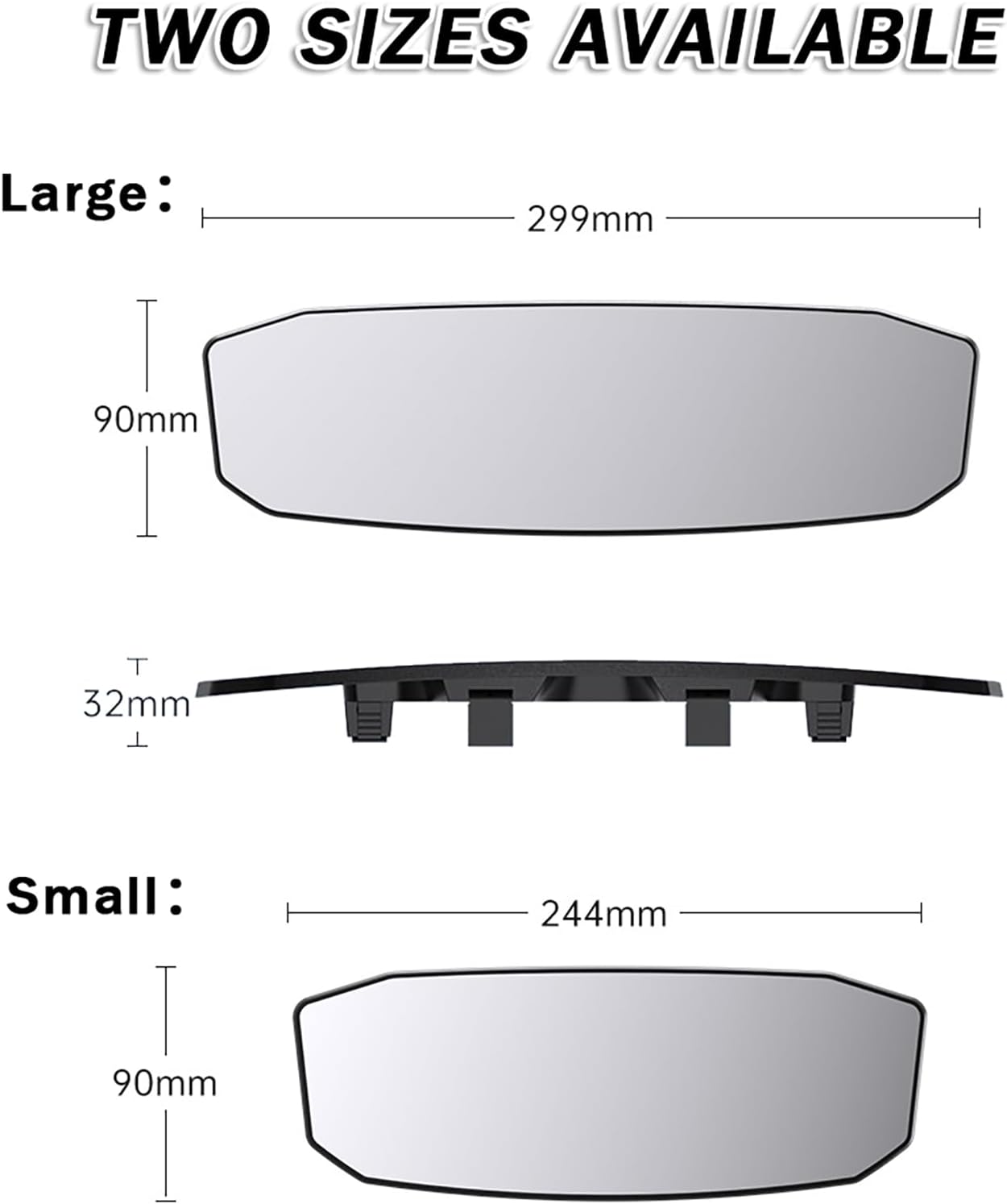 Wide-Angle Rearview Mirror for Honda CRV 2008-2011 2012-2024-pr, Panoramic Clip-On Car Interior Rearview Baby Mirror, Anti-Glare HD Convex Rear View for Blind Spot,A/Large