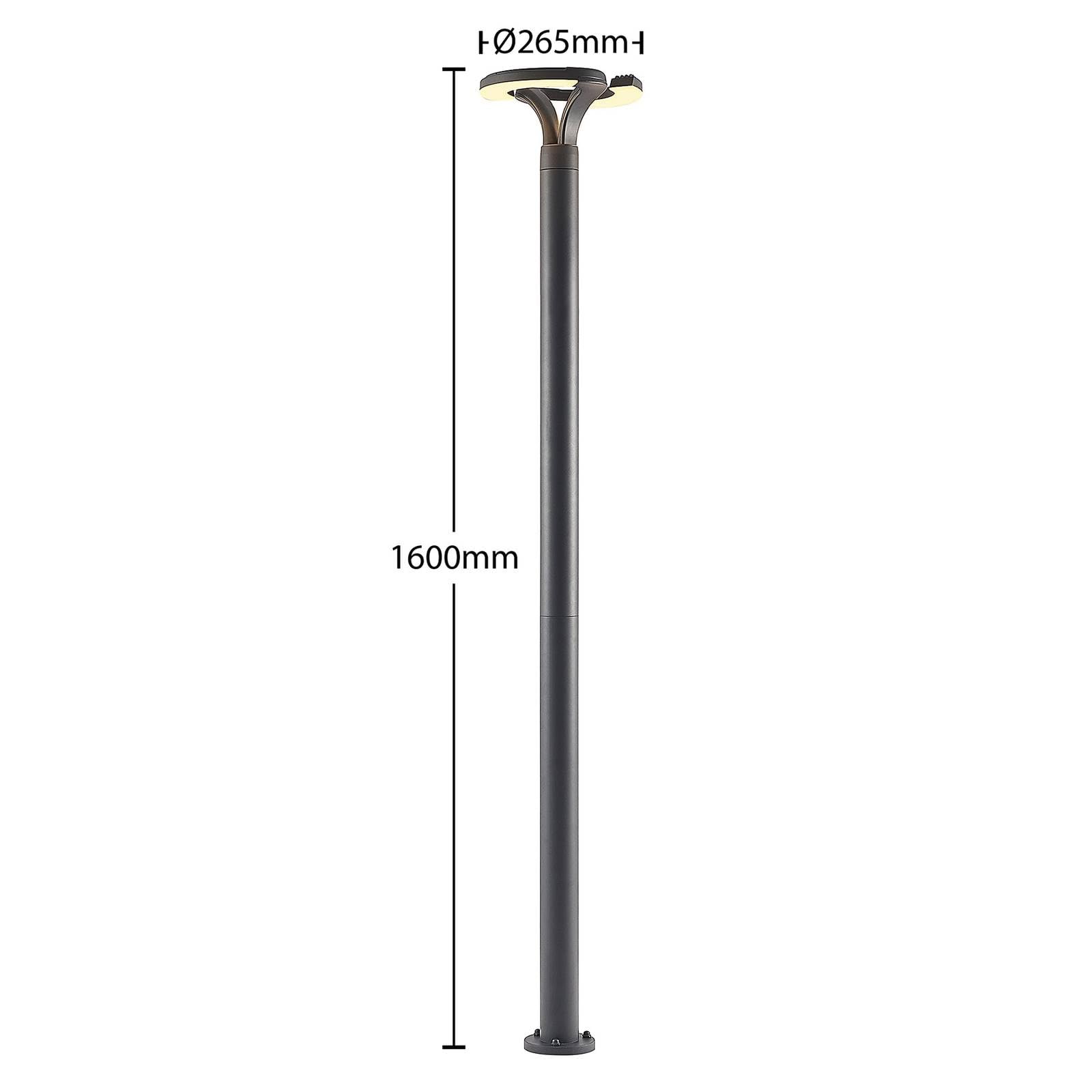 Lindby LED Lampadaire extérieur Keily (Moderne) en Noir Aluminium (à 2 lampes,), Candélabre luminaire d’extérieur